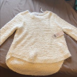 Fuzzy white sweater